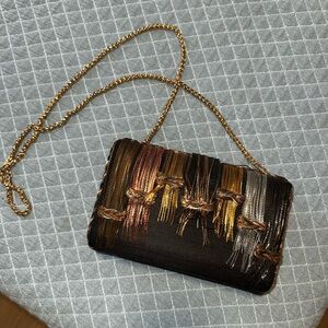 Elegant Black and Gold Women's Shoulder Bag/Clutch. Perfect for Festive season